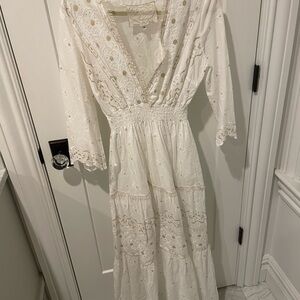 Chic Ivory Lace Maxi Dress